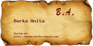Berka Anita névjegykártya